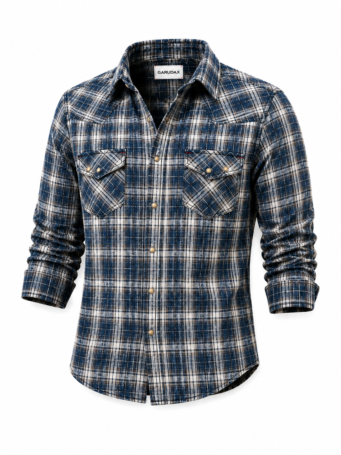 Garudax Overshirt / Washed Shirt — Herringbone Plain Flannel